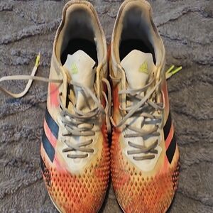 Adidas Coral and Black Soccer Cleats